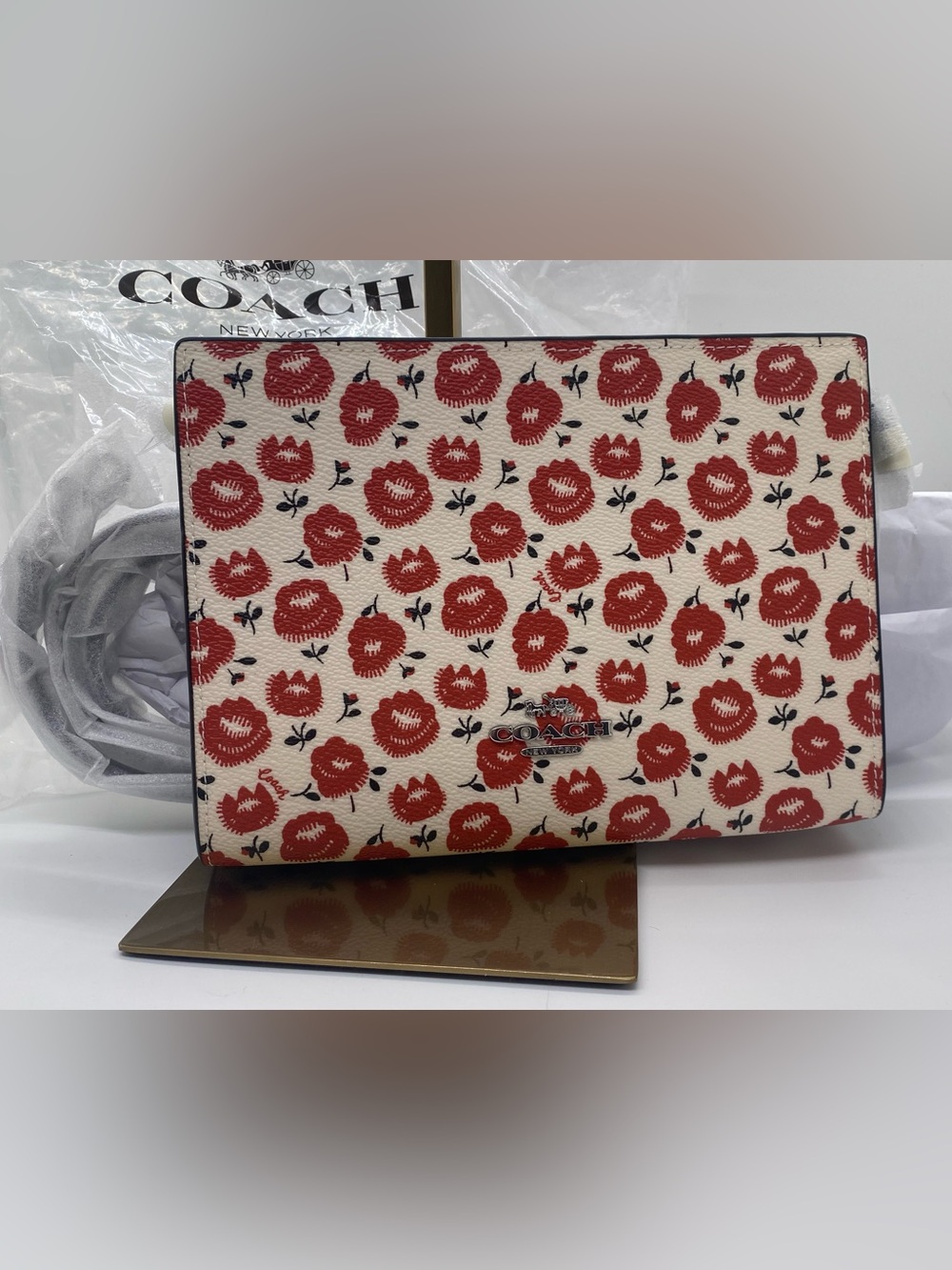 Coach Slim Crossbody Bag In Signature Canvas With Floral Print